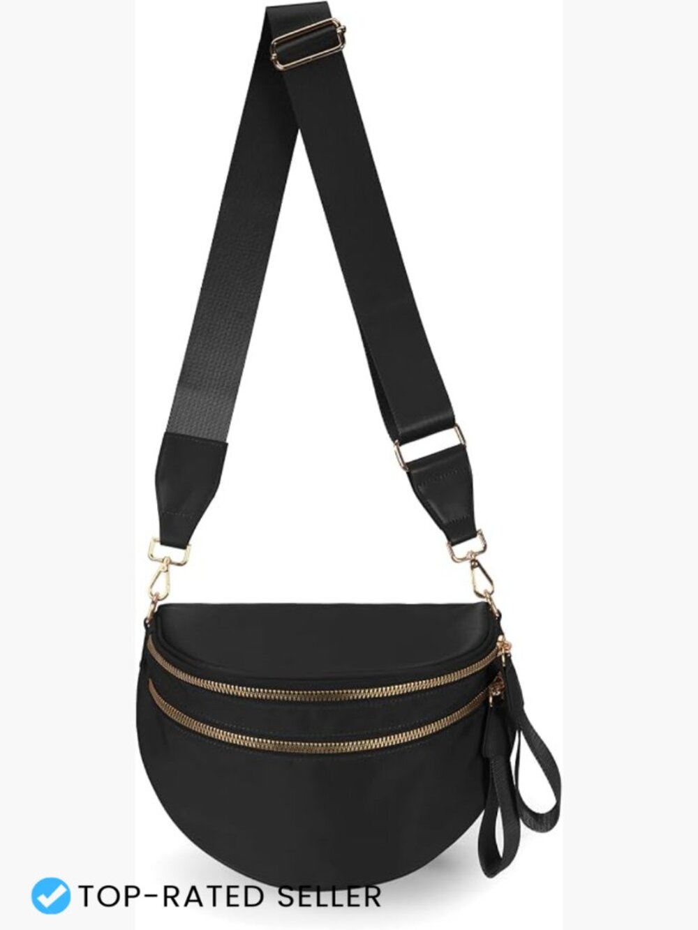 Spacious Nylon Crossbody Bag Chic Checkered Waist Pack Hands-Free Travel Purse